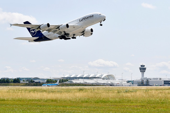 A380 beim Start in MUC