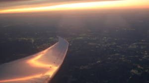 Flugreise Sonnenuntergang