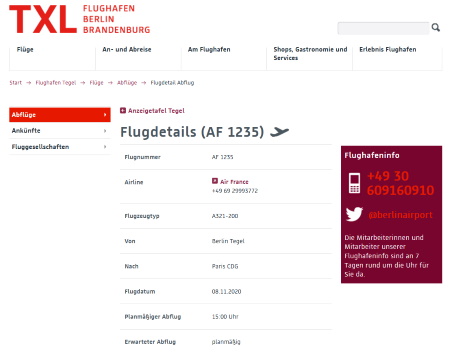 Screenshot Website berlin-airport.de