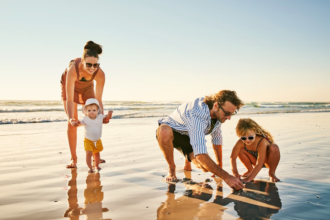 Familie am Strand