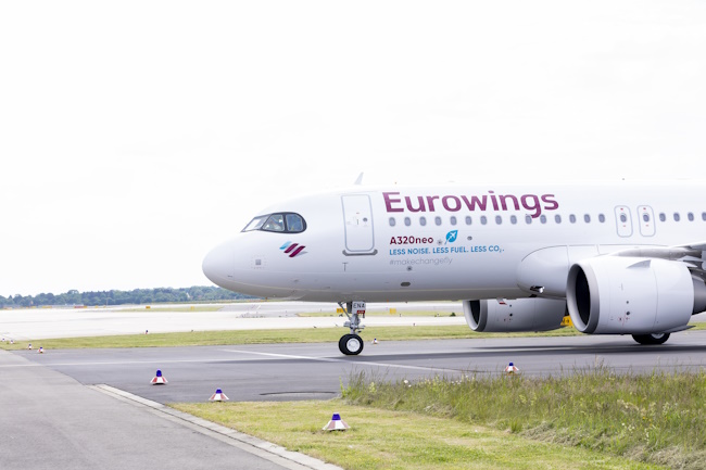 Airbus A320neo von Eurowings auf dem Rollfeld
