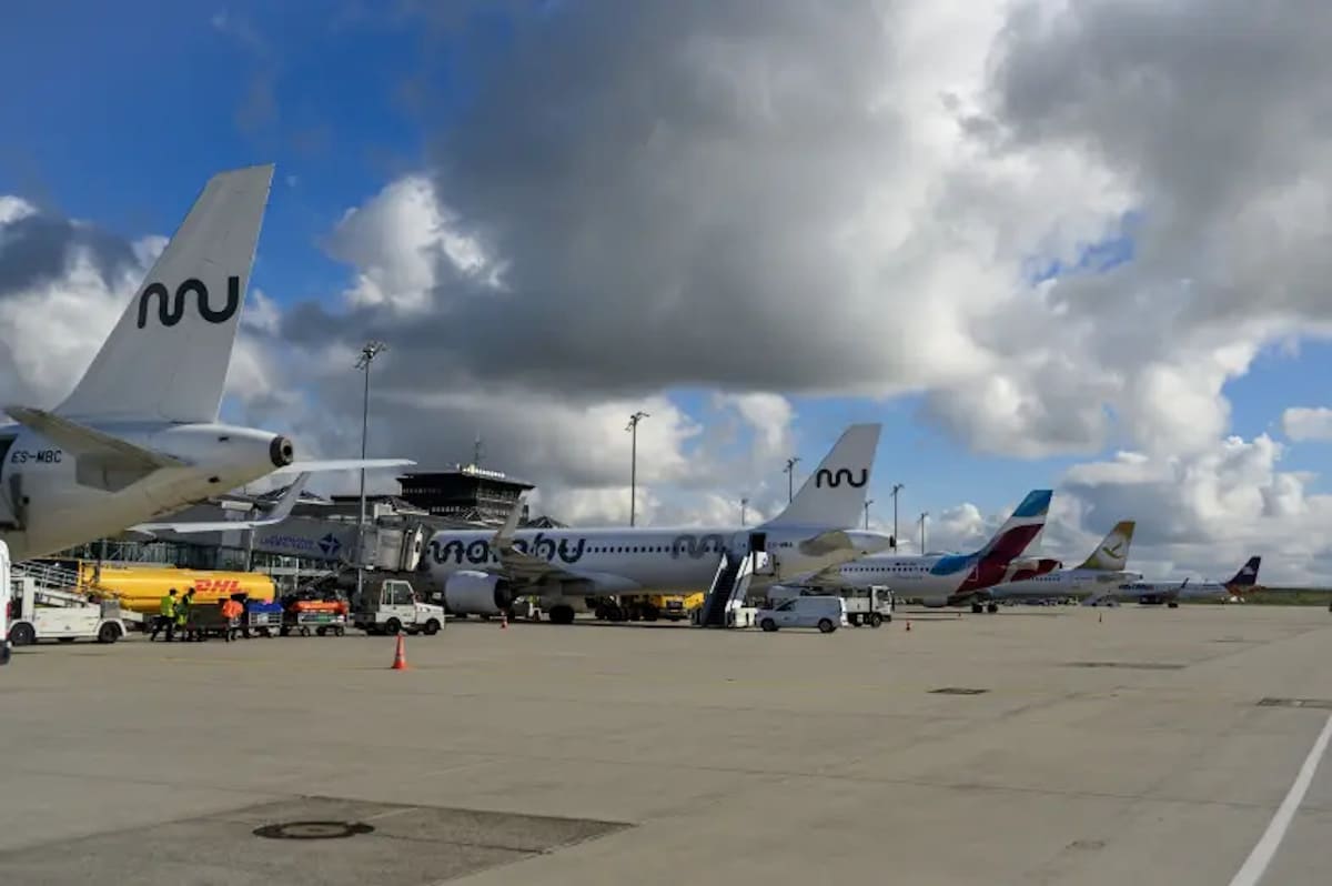 Sicht auf eine Flightline an den Mitteldeutschen Flughäfen
