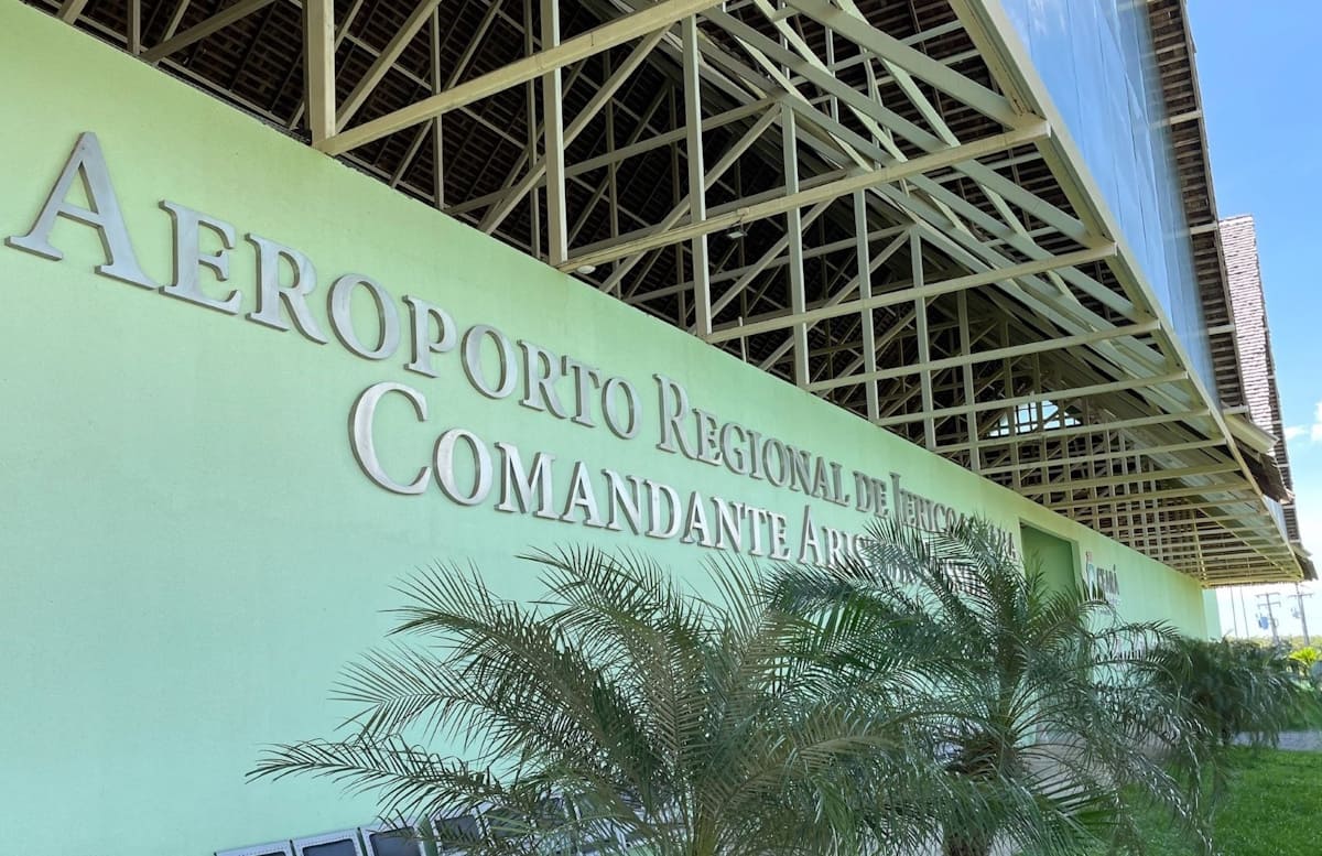 Schriftzug des Flughafen Jericoacoara in Brasilien