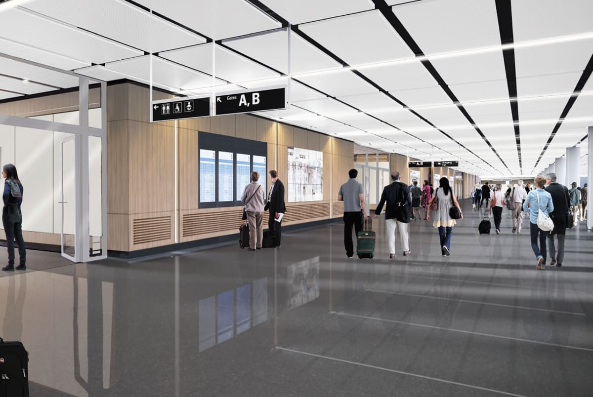 Innenperspektive neuer T1E Flugsteig MUC