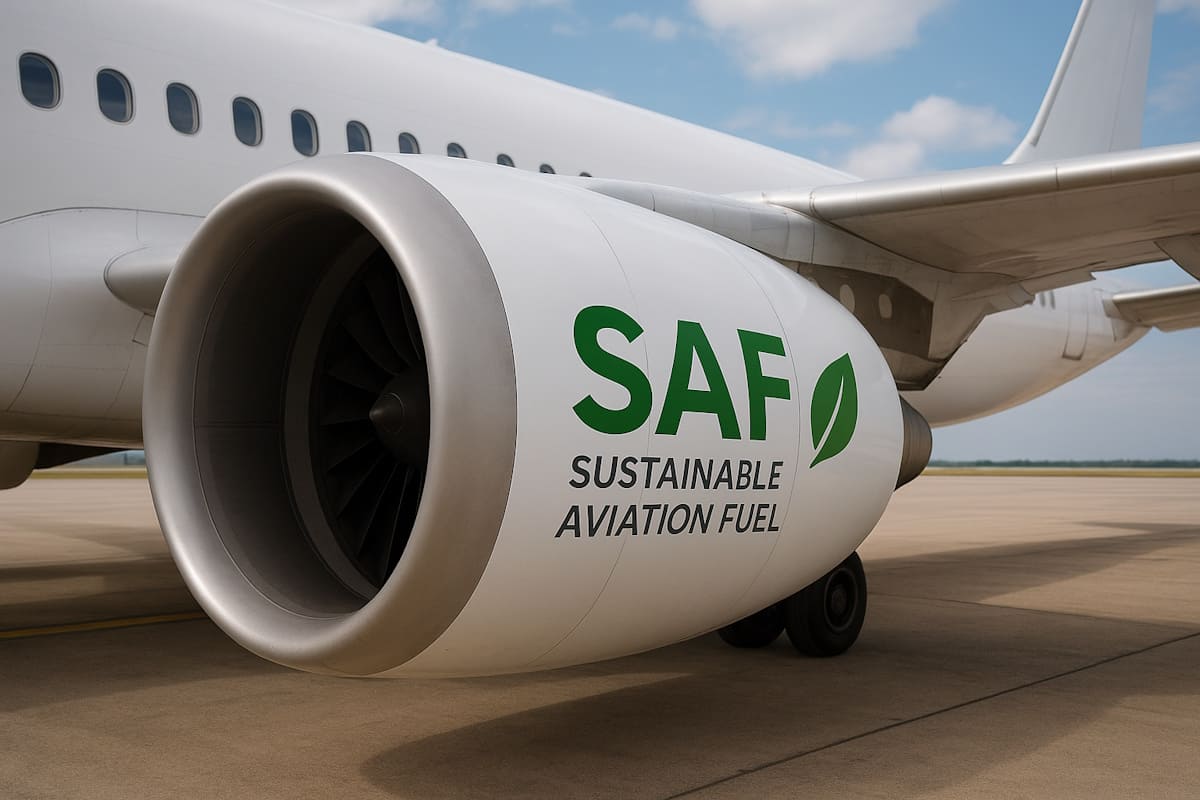 Triebwerk mit SAF Schriftzug