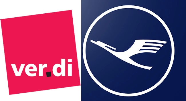 Logo Lufthansa und ver.di