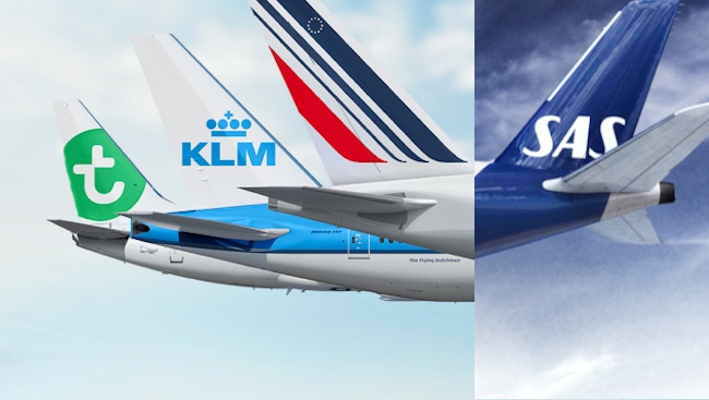 Logos von KLM-Airfrance und SAS