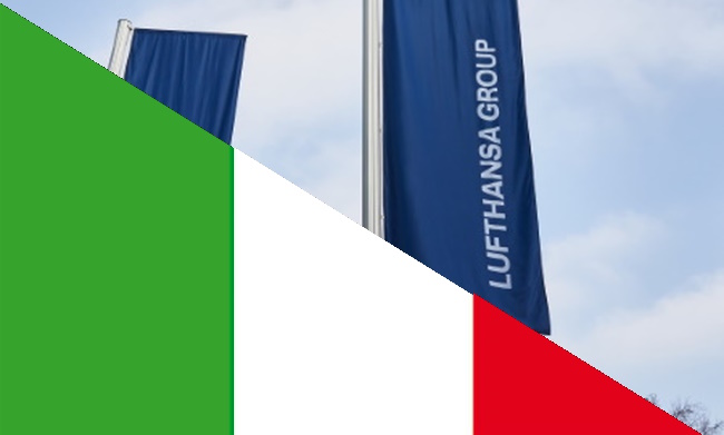 Lufthansa Group und Italien Flagge
