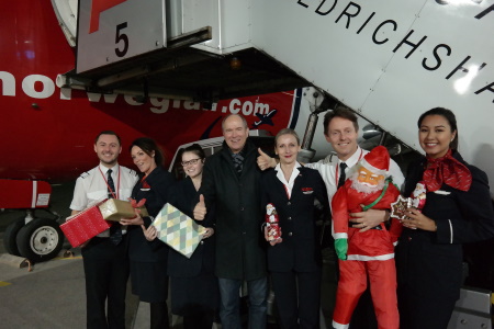 Begrüßung der Erstflug-Crew Norwegian