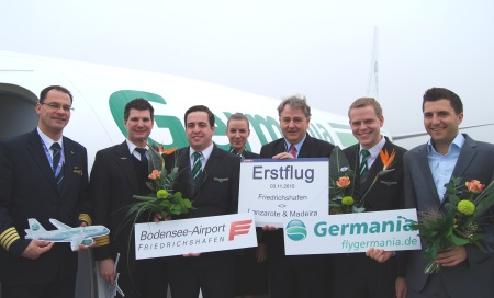 Bodensee-Airport Friedrichshafen: mit Germania nach Lanzarote und Madeira