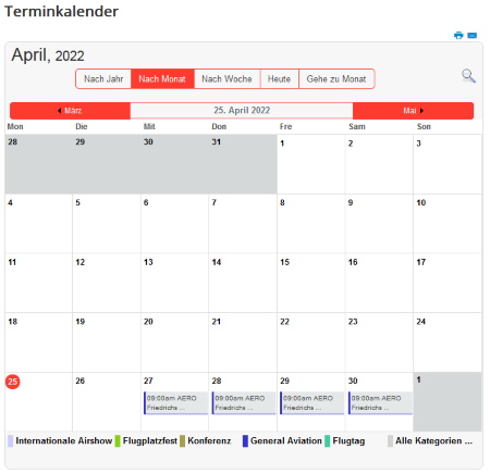 luftfahrtportal.de Terminkalender mit Branchenveranstaltungen